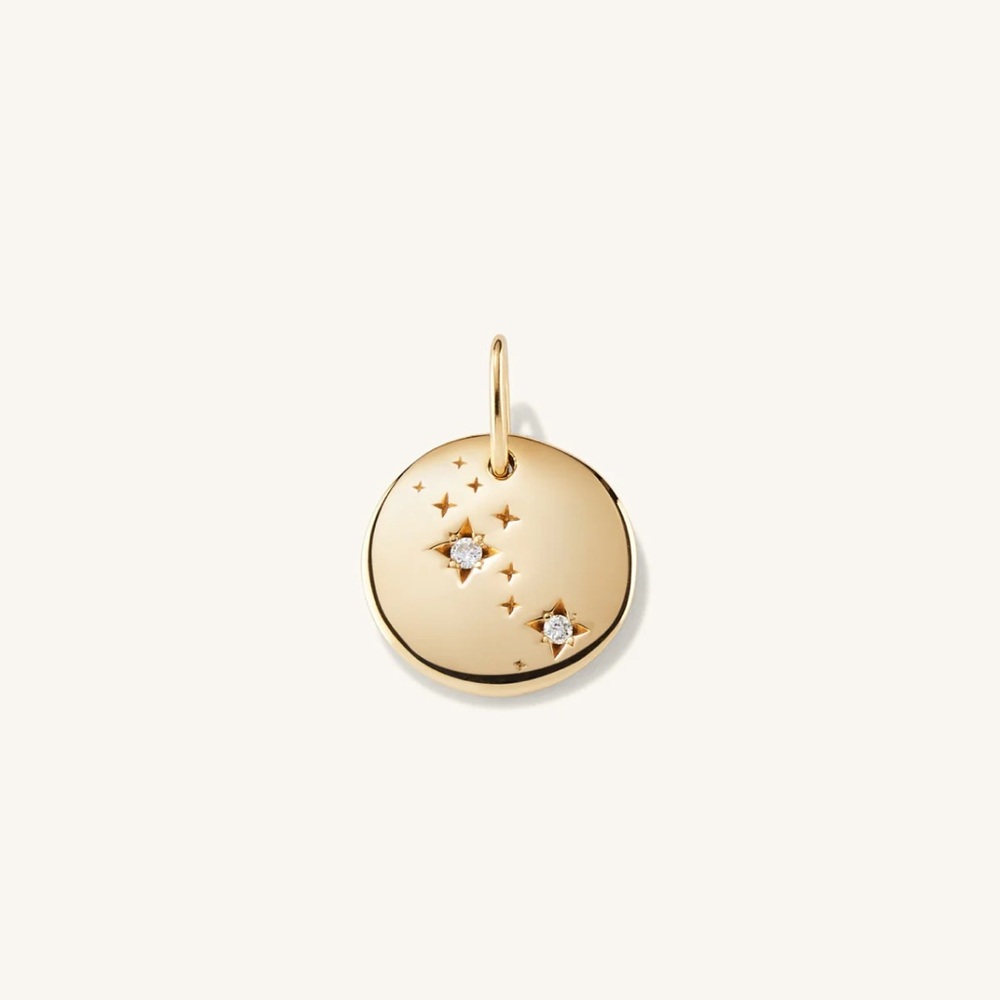 Mejuri Gold Zodiac Leo Charm Pendant with Gold Chain